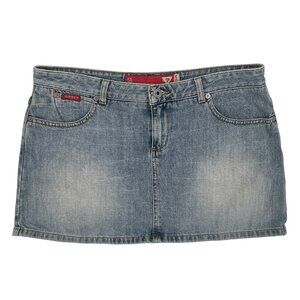 Guess Women’s Vintage 100% Cotton Denim Jean Skirt Size 30 * FLAW See Pic #2